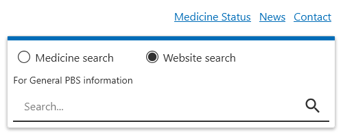 Search field for Website content